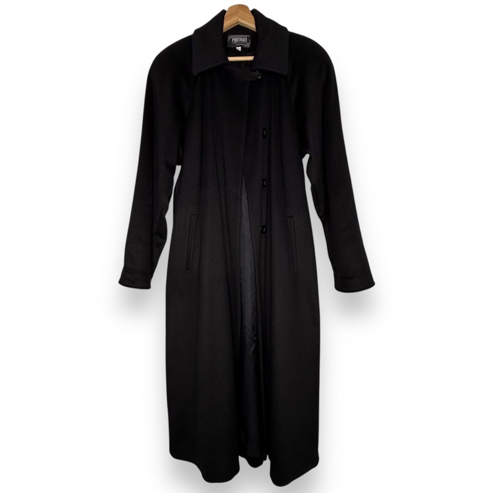 Portrait Womens Black Wool Blend Coat Peacoat Sz 6 Collar Business Casual Luxury
